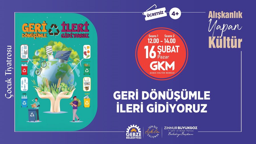 Geri Dönüşümle İleri Gidiyoruz - Çocuk Tiyatrosu - 2 Seans - 1. seans 12.00 - 2. seans 14.00 