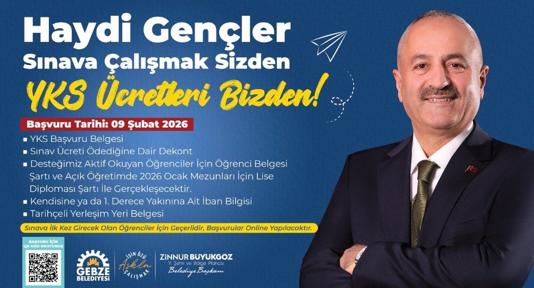 GEBZE BELEDİYESİ’NDEN YKS’YE GİRECEK GENÇLERE DESTEK