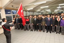 Kaymakam Güler ve Başkan Büyükgöz bayrak törenine katıldı