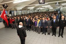 Kaymakam Güler ve Başkan Büyükgöz bayrak törenine katıldı