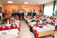 Kaymakam Güler ve Başkan Büyükgöz M. Alp Tiryakioğlu İlkokulu’nda