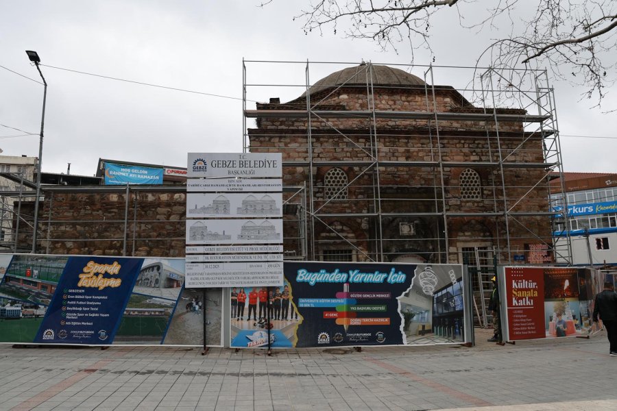 BAŞKAN BÜYÜKGÖZ, TARİHİ ÇARŞI HAMAMI RESTORASYONUNU YERİNDE İNCELEDİ