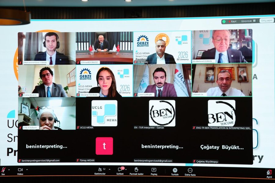 UCLG-MEWA CSCUM Çevrimiçi Başkanlık Toplantısı Gebze Ev Sahipliğinde Gerçekleştirildi