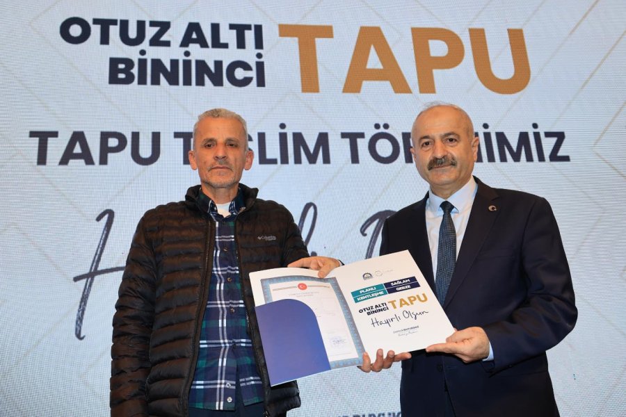 Gebze’de 36 Bininci Tapu İçin Teslim Töreni