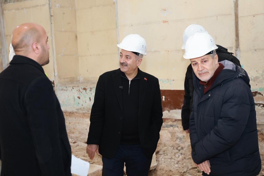 BAŞKAN BÜYÜKGÖZ, TARİHİ ÇARŞI HAMAMI RESTORASYONUNU YERİNDE İNCELEDİ