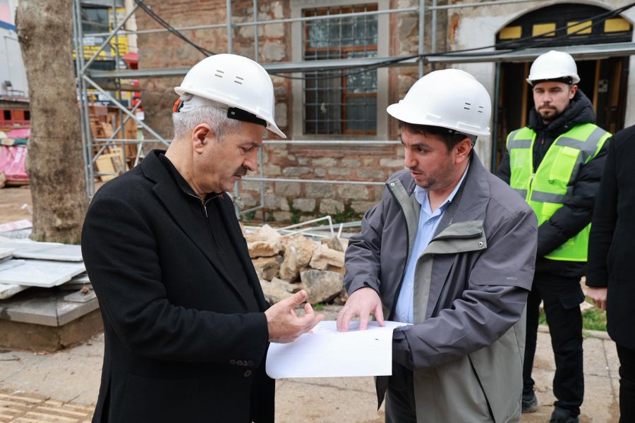 BAŞKAN BÜYÜKGÖZ, TARİHİ ÇARŞI HAMAMI RESTORASYONUNU YERİNDE İNCELEDİ