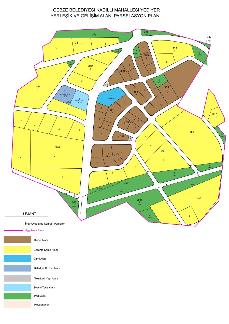 Kadıllı Mahallesi Yediyer’de 11 Hektar Alanda İmar Uygulaması Tamamlandı