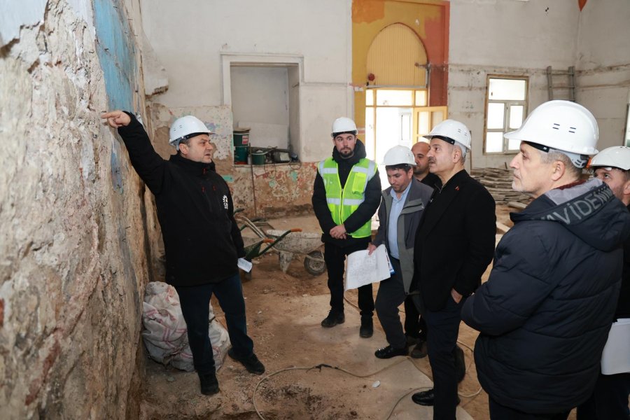 BAŞKAN BÜYÜKGÖZ, TARİHİ ÇARŞI HAMAMI RESTORASYONUNU YERİNDE İNCELEDİ