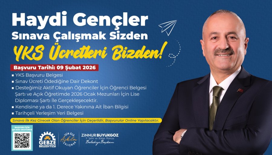 GEBZE BELEDİYESİ’NDEN YKS’YE GİRECEK GENÇLERE DESTEK